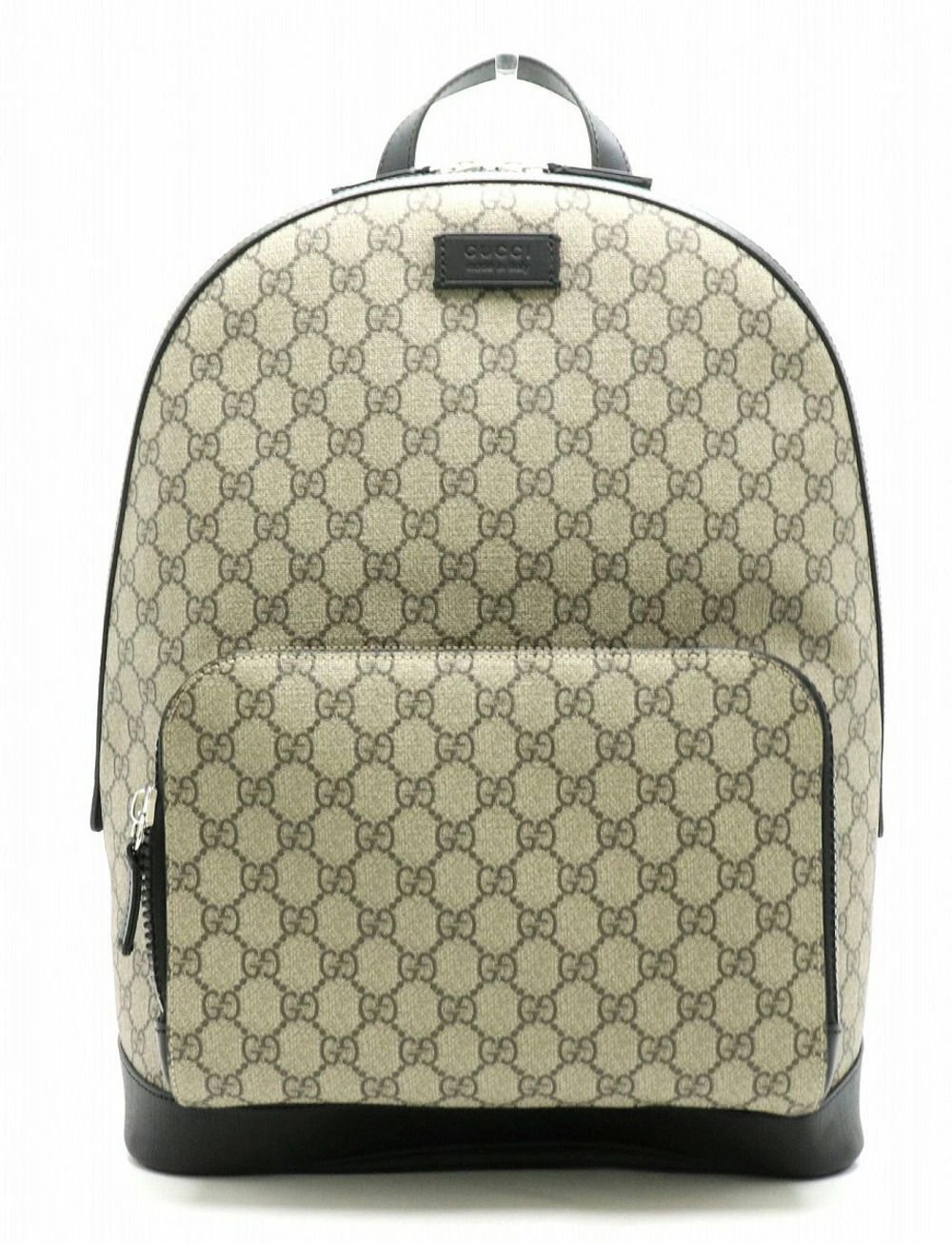 Gucci GG Supreme Backpack Rucksack Canvas Leather Beige Brown Cream Black